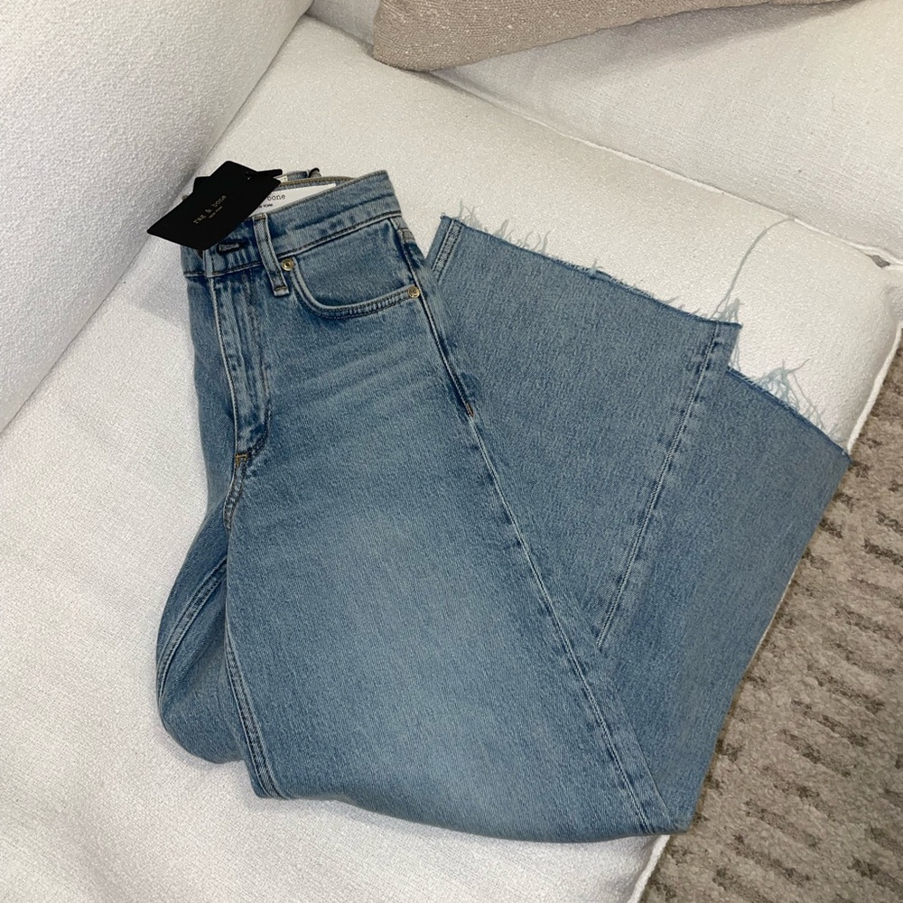 Rag & Bone high rise ankle wide leg jeans